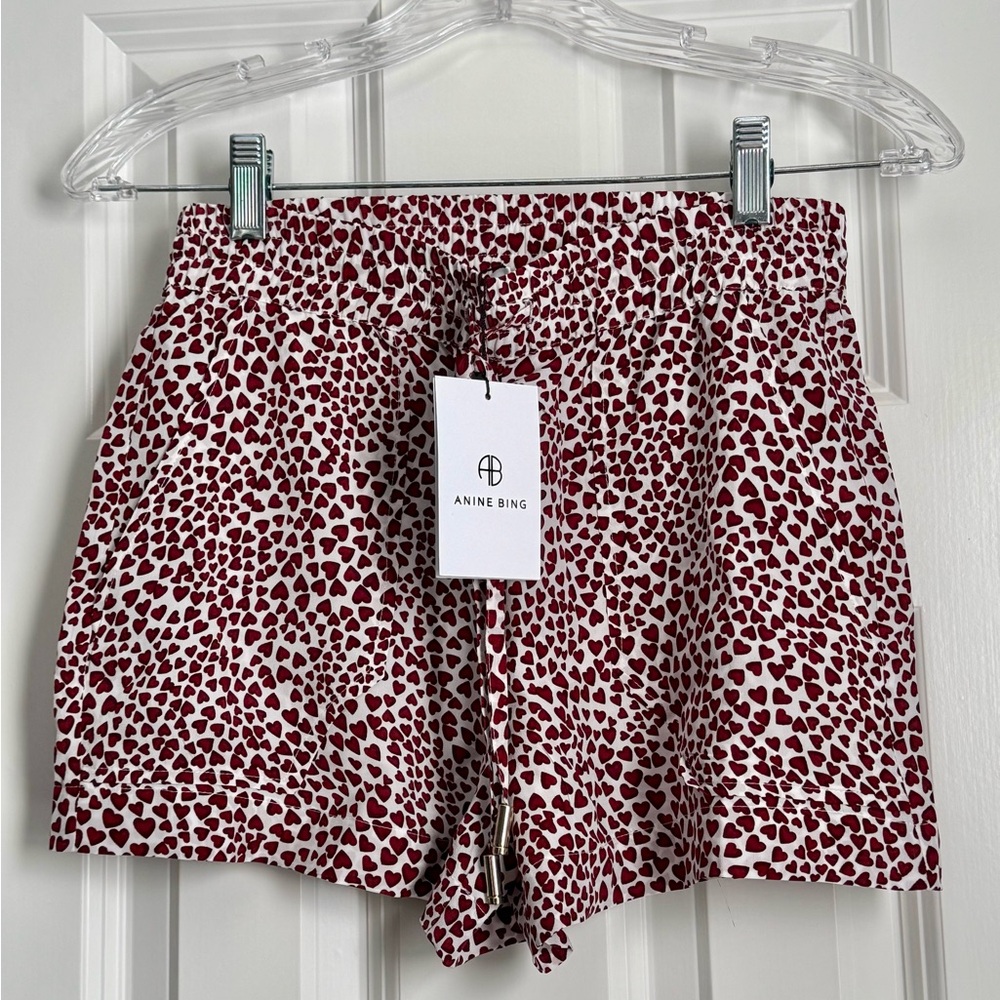 NWT Anine Bing High Waist Shorts with hearts size XS - Picture 3 of 7